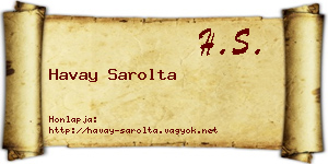 Havay Sarolta névjegykártya
