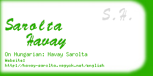 sarolta havay business card